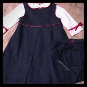 Girls denim dress with blouse